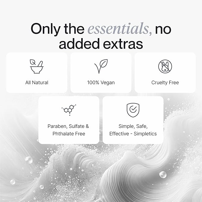 Simpletics Himalayan Sea Salt Hair Spray (Sandalwood Scent) – Natural 5-Ingredient Formula for Beach Waves & Volume – Light Hold, Non-Greasy, Paraben & Sulfate Free – Unisex 8 fl oz