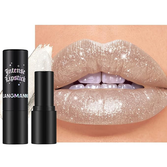 Jolilab Sparkling Lipstick Lip Gloss Long Lasting Waterproof Moisturizer Lip Balm Glitter Shimmer Metallic Lipstick, Diamond Shiny Bold Glow Goth for Women Girls,Non-sticky (1, 01#)