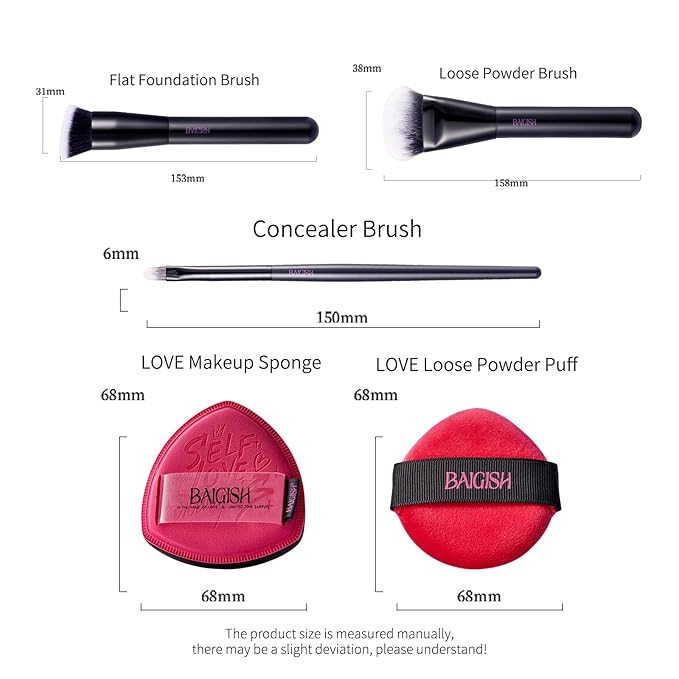 Makeup Brush Set Professional Foundation Brush for Foundation Powder Concealers Eye Shadows with 2 Makeup Sponge