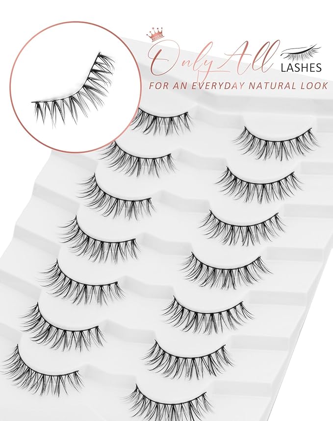 Onlyall Wispy Lashes Natural Flared False Eyelashes Fake Lashes DK70