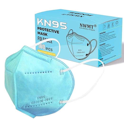 Blue KN95 Face Masks 100 Pack Breathable Disposable Face Masks
