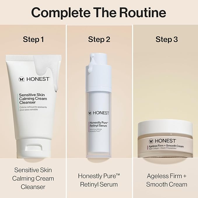 Honest Beauty Honestly Pure Nightly Retinyl Serum | Moisturizes, Exfoliates, + Reduces Fine Lines | Gentle for Sensitive Skin, Fragrance Free, Vegan | 1 fl oz