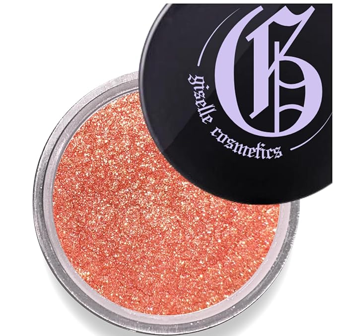 Orange Diamond Loose Powder Organic Mineral Eyeshadow - Non-Toxic, Talc-Free Makeup Kit with Copper, Bronze, Gold Shimmer & Light Orange Tones - Loose Pigment & Glitter Eyeshadow