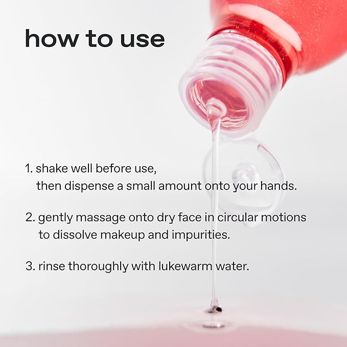 glow guava facial cleanser : hypoallergenic face cleanser & makeup remover, oil-gel hybrid, non-drying, all-in-one cleanser for hydration, 6.4 oz