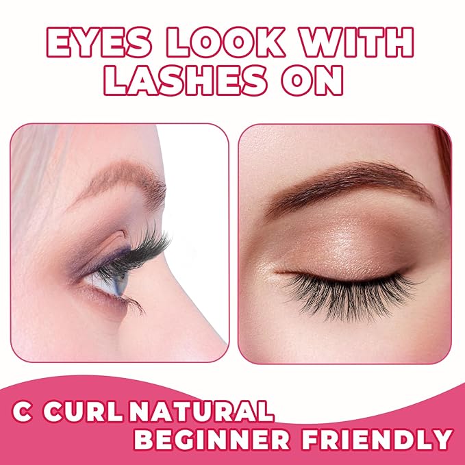 Wispy Lashes False Eyelashes Natural 16mm Fluffy Eyelashes Strip Lashes Pack 3D Volume Lashes 0.1MM Extra Thin Cotton Band Fake Eyelashes Soft Full Lashes C Curl Lashes Pack Siligli 7 Pair