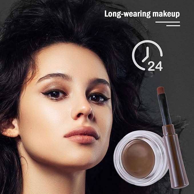 Boobeen Eyeliner Waterproof Gel Eyeliner Smudge-proof Eye Liner Gel Makeup High Pigment Eye Makeup Set Easy to Apply Long-lasting For All Day (Dark Brown)