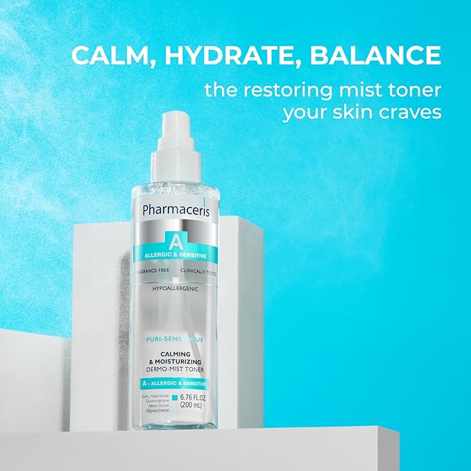 Calming Mist Toner, Soothing & Hydrating Face Mist for Sensitive & Allergy-Prone Complexion; Restores pH, Refreshes & Supports Skin’s Barrier & Microbiome Puri-SENSILIQUE, 6.76 fl oz