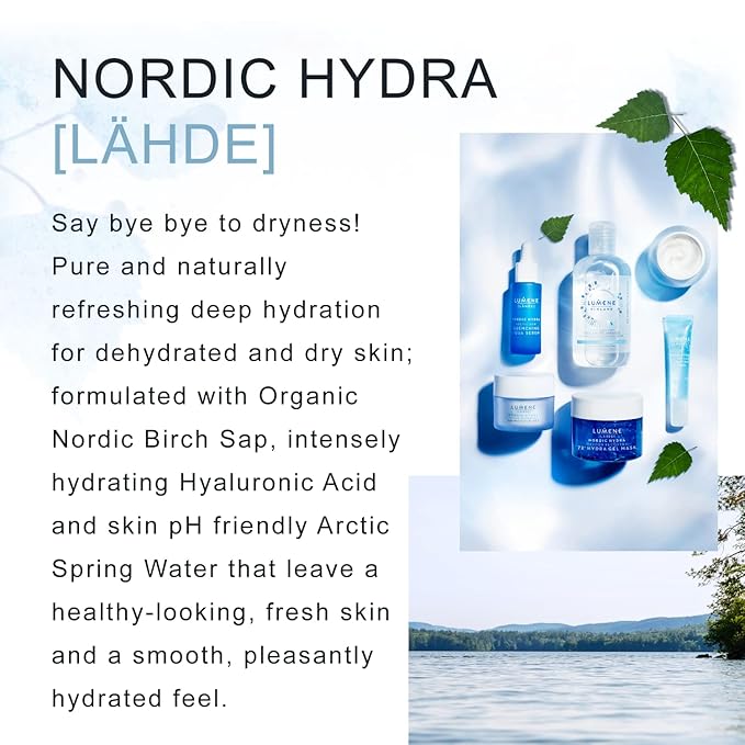 Lumene Nordic Hydra Arctic Dew Quenching Aqua Face Serum - Pure Concentrated Skin Hydration + Arctic Spring Water for Lasting Dewy Skin - Nordic Red Algae + Hyaluronic Acid Hydrating Serum (1 fl oz)