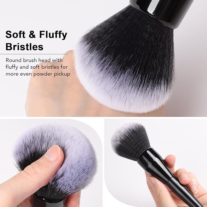 Large Powder Brush: Luxurious Foundation Brush, Professional Makeup Brush For Blending Liquid, Cream and Flawless Powder, Buffing, Blending, Vegan Makeup Tool With Cruelty-Free Bristles