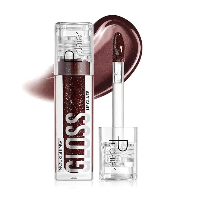 Pudaier Glossy Lip Stain, Excellent Recovery, Moisturizing Lip Care Clear Lip Oil, Hydrating Plumping Lip Gloss Balm, Non-Sticky Long Lasting Light Texture LipGloss Oil for Dry Lip (11 Dark Verse)