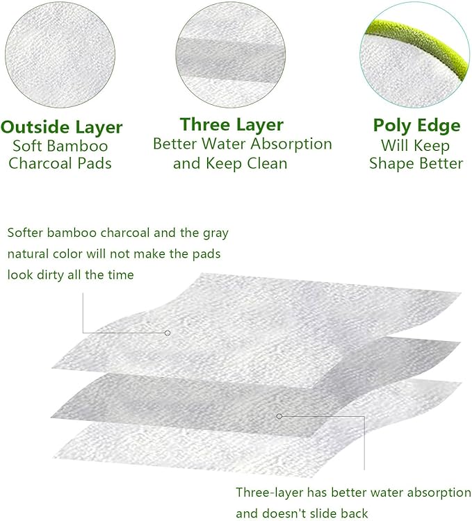 20 Pack Reusable Makeup Remover Face Pads with Laundry Bag Washable Soft and Comfortable Cleaning Face Skin,Washable Bamboo Cotton Rounds (White)