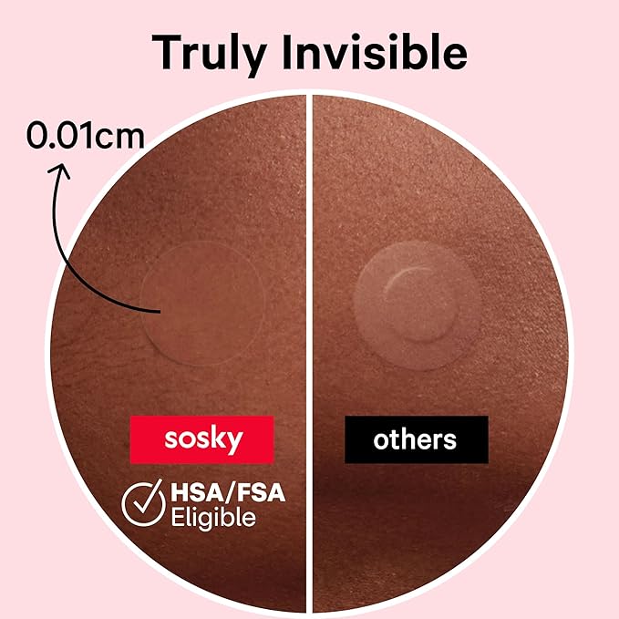 Sosky Pimple Patches for Face, FSA HSA Eligible Invisible Hydrocolloid Acne Patches, Zit Sticker for Face and Skin, Pimple Sticker for Covering Zits, Blemishes with Salicylic Acid 96 Count