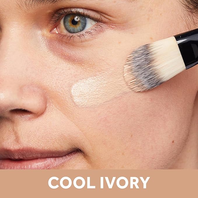 No7 Lift & Luminate Triple Action Serum Foundation - Liquid Makeup with SPF 15 for a Dewy, Glowy Base - Radiant Formula for Mature Skin - Cool Ivory (1 Fl Oz)