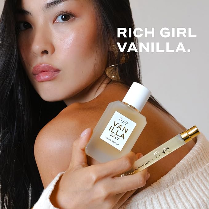 Ellis Brooklyn VANILLA SALT Eau de Parfum Travel Spray 0.33oz / 10ml - Gourmand Vanilla Perfume with Sea Salt, Luminous Musk, and Jasmine- Clean, Vegan, Cruelty-Free, Long Lasting Perfumes for Women