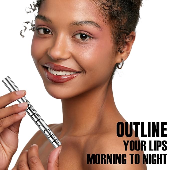 LANGMANNI 2 Colors Long-Lasting Peel Off Lip Liner Set, Waterproof & Smudge-Proof Matte Lip Liners Gift Makeup For Girls (#2+3)