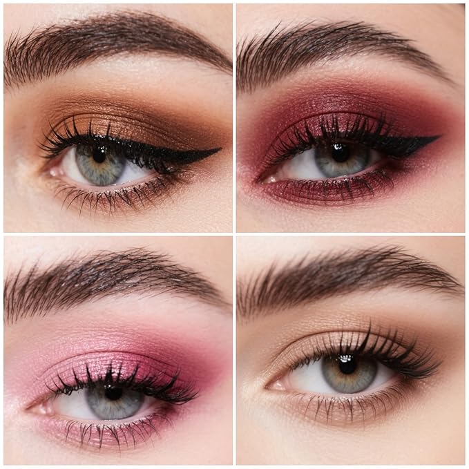 Natural Amor 12-Color Pink & Purple Eyeshadow Palette – Matte Finishes – Romantic Rose & Violet Tones in Eco-Friendly Packaging – High Pigment, Blendable, Buildable Formula (0.35 oz)