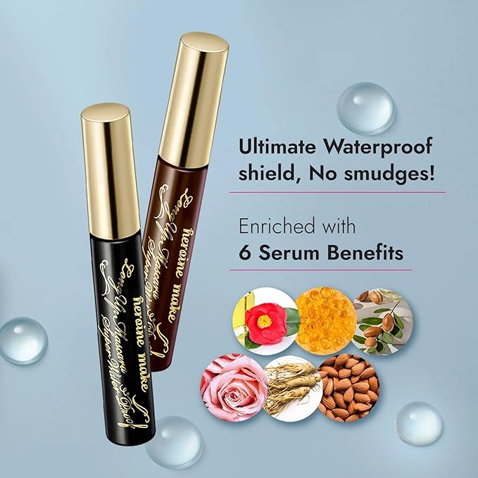 HEROINE MAKE by KISSME Brown Mascara Waterproof, Waterproof Mascara Volume and Length by Tubing Fiber for Long & Curl Eye Makeup for Women, Natural Lash Look for Sensitive Skin from Japan 1 EA