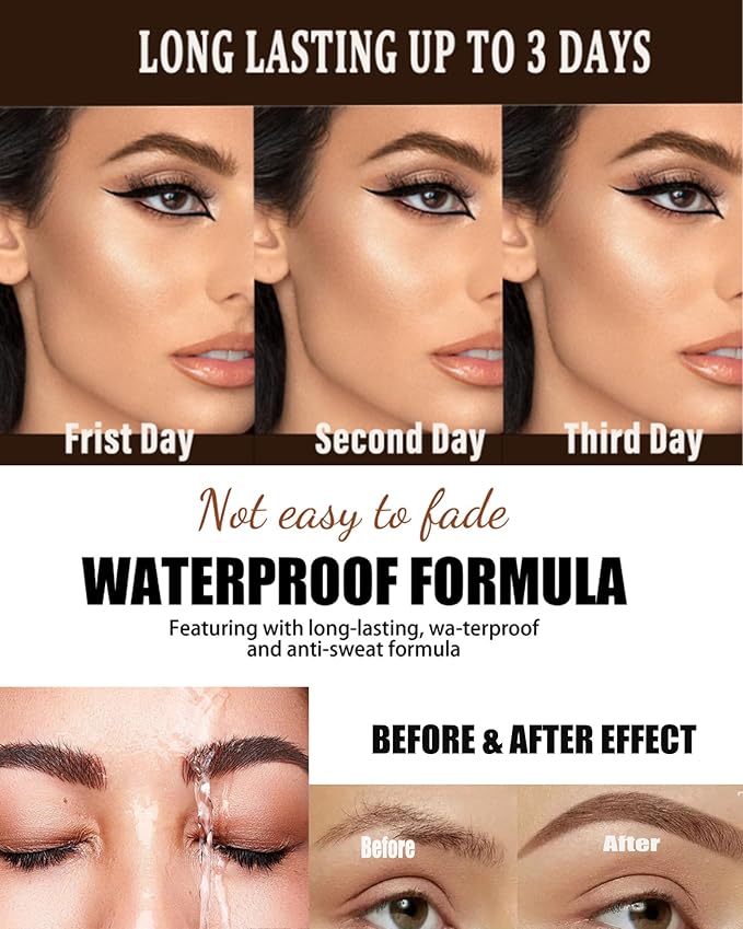 Peel Off Eyebrow Gel Kit,2Pcs Brown Tattoo Eyebrow Tinting Gel Easy Peel Off Tinted Eye Brow,Waterproof Long-lasting Up to 3 Days Brows Tinting for Women Natural Defined&Fuller Eyes Makeup Gift Set-01