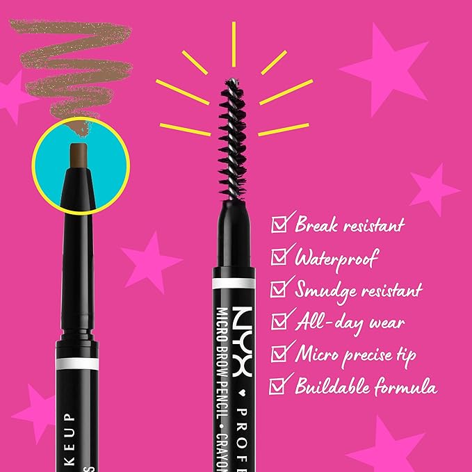 NYX PROFESSIONAL MAKEUP Micro Brow Pencil, Precise Tip, Waterproof, Vegan Eyebrow Pencil - Blonde