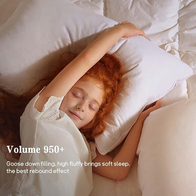 BHZ King Pillow Feather Down Hotel My King Pillow Bed Goose Pillows Alternative Luxury Pillows for Sleeping Side and Back Sleepers Soft Support Gifts White