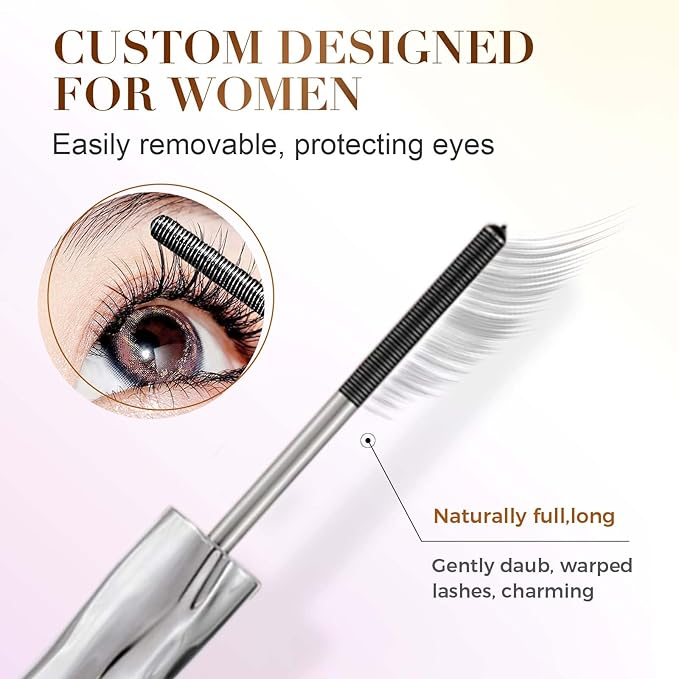 Tubing Mascara 2025 New Curling Mascara Black & Brown for Lash Makeup, Waterproof and Sweatproof Long Lasting Non-Smudged Magic Mascaras (Black B/1pcs)