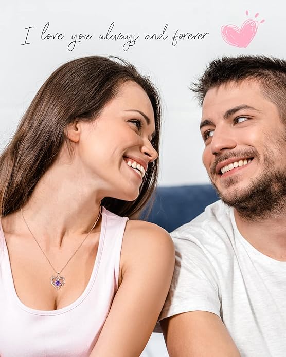 S925 Sterling Silver Necklace for Women, Wife Jewelry Rose Gold, Mom Birthday Valentines Mothers Day Gifts, Girlfriend Necklaces, Daughter Heart Jewel, Anniversary for Her