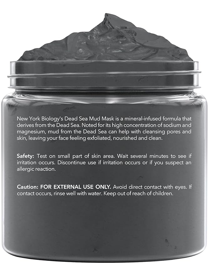 New York Biology Dead Sea Mud Mask for Face and Body | with Eucalyptus | Spa Quality Pore Refiner for Oily Skin | Natural Skincare for Women & Men | Tighten Skin for A Healthier Complexion | 8.8 oz