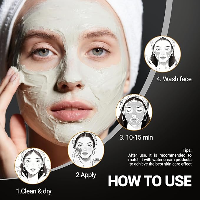 Purifying Kaolin Clay Mask & Mud Face Mask - Blackhead Remover, Oil Control for Sensitive/Oily/Dry Skin | Detoxifying Scrub & Pore Cleaner | Helps Reduce Pores & Acne | 10.5oz