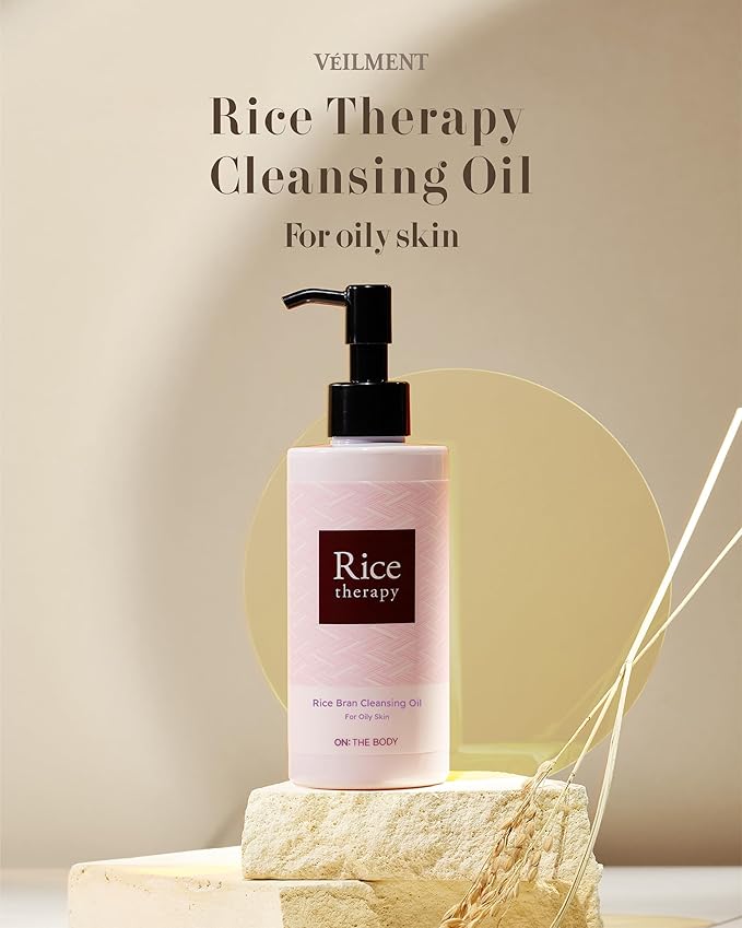 Rice Bran Cleansing Oil (6.8fl oz) - Korean Waterproof Makeup Remover, Deep Cleanser for Oily Skin. Gentle Formula, Residue-Free for Sensitive Skin