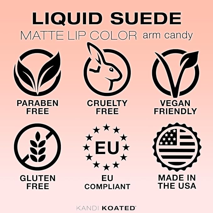 Kandi Koated Liquid Suede Lipstick [Arm Candy] Liquid Matte Lip Color | Intense Color Options, Non-Sticky, Paraben-Free, Cruelty-Free | Beauty & Makeup