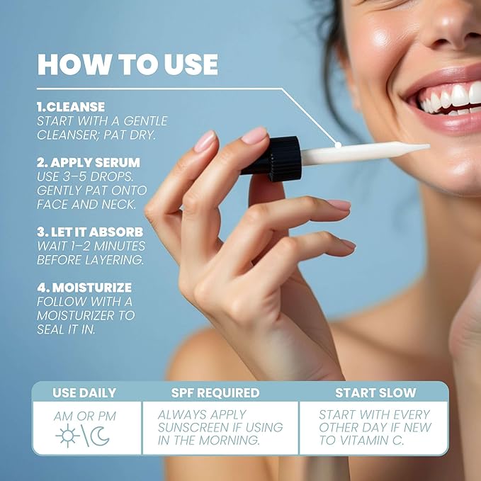 Vitamin C Serum for Face with Retinol & Salicylic Acid – Skin Clearing Acne Spot Treatment with Niacinamide, Hyaluronic Acid, MSM – Anti-Aging Facial Serum for Dark Spots and Blemishes