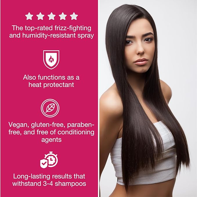 grow vitamin Hair Coat Extra Strength Spray - Anti-Frizz, Anti-Humidity, & Heat Protectant with Organic Grapeseed Oil - Lightweight, Alcohol-Free, Paraben-Free, Vegan Formula - 8 fl oz