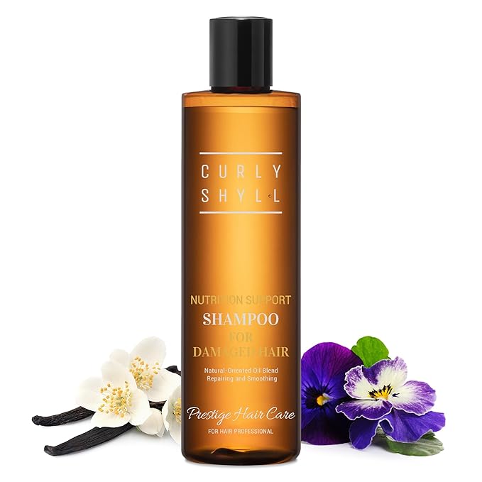 CURLYSHYLL Nutrition Support Shampoo | Collagen & Grain Protein Care | For Brittle or Damaged Hair | Gentle Daily Cleanser | 330ml