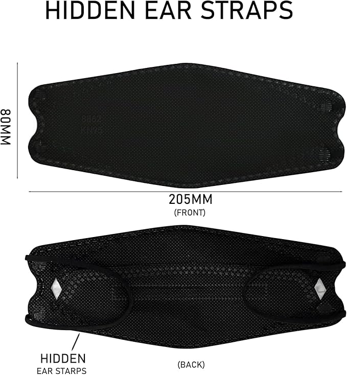 kn95 Face Masks 50 Pack, Breathable Comfortable and Disposable KN95 Mask, Black