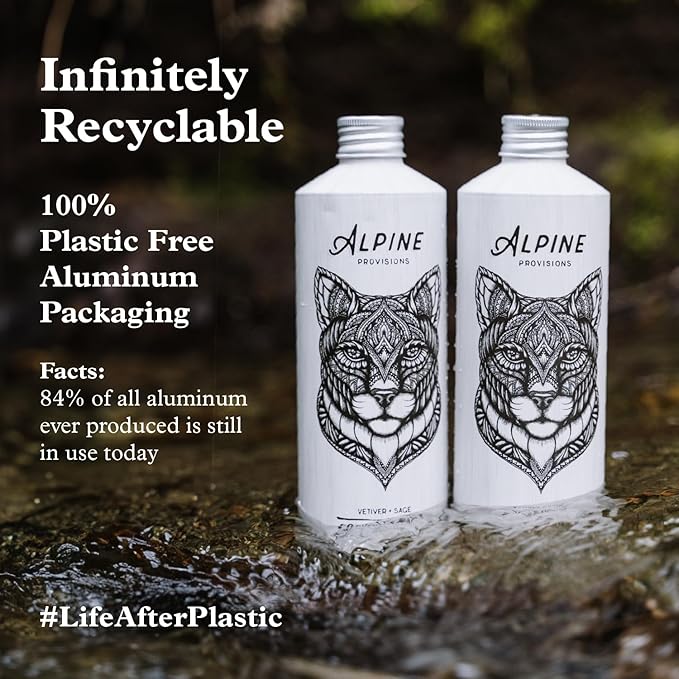 Alpine Provisions Fir & Sage Organic Shampoo for Men Women - Naturally Repair, and Hydrate with Essential Oils, Jojoba, Aloe Vera - Vegan, Sulfate - Plant-Based for Healthier, Softer Hair - 16.9 FL Oz