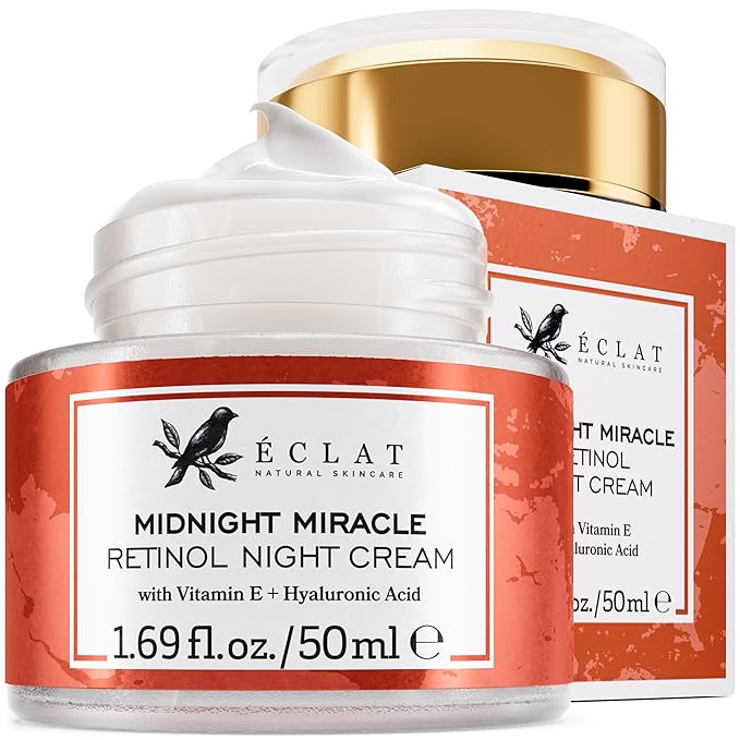 Eclat Skincare Retinol Night Cream – 2.5% Retinol & Hyaluronic Acid Face Moisturizer for Wrinkles, Fine Lines & Hydration – Firming Anti Aging Cream for Smooth, Radiant Skin 1.7 fl oz
