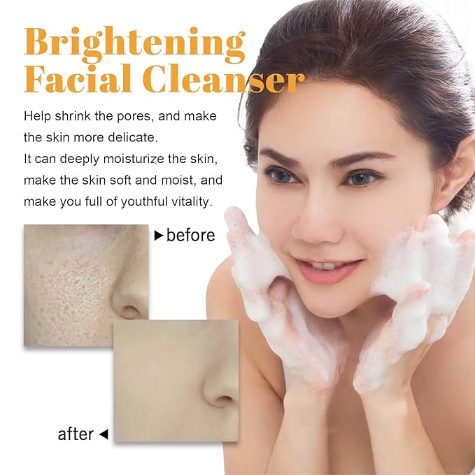 Turmeric & Kojic Acid Face Wash with Silicone Brush, Cleanser for Dark Spot Correction, with Rose Water to Soothe and Hyaluronic Acid to Hydrate, 3.38 fl oz