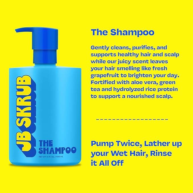JB SKRUB The Hair and Body Wash Super Duo - No Harsh Ingredients - Conquer Adolescent Funk with Confidence - 14oz.