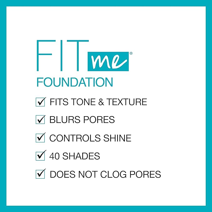 Maybelline New York Fit Me Matte + Poreless Liquid Foundation, Pouch Format, 115 Ivory, 1.3 Ounce