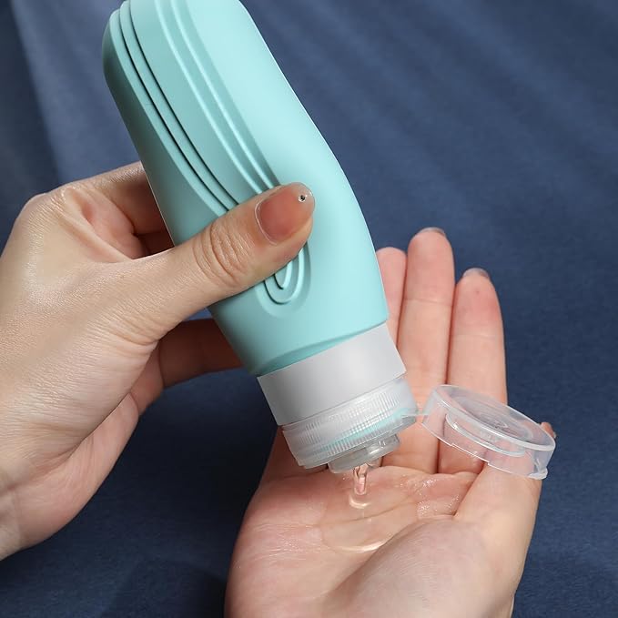 Travel Bottles for Toiletries, 5 Pack TSA Approved Travel Size Containers, 3oz Leak Proof Refillable Travel Accessories for Shampoo Conditioner, BPA Free Travel Bottles with Toiletry Bag