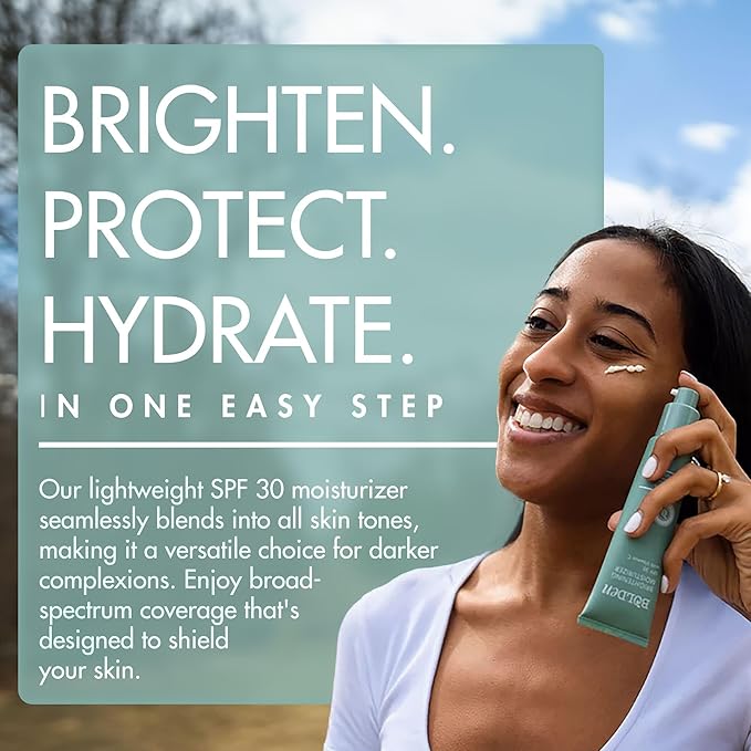 Bolden Brightening Face Moisturizer with SPF 30 & Vitamin C - Broad Spectrum UVA/UVB Hydrating Moisturizer Face Cream for Women - Applies Clear without Chalky Residue & Fade Dark Spots - 2.0FL Oz