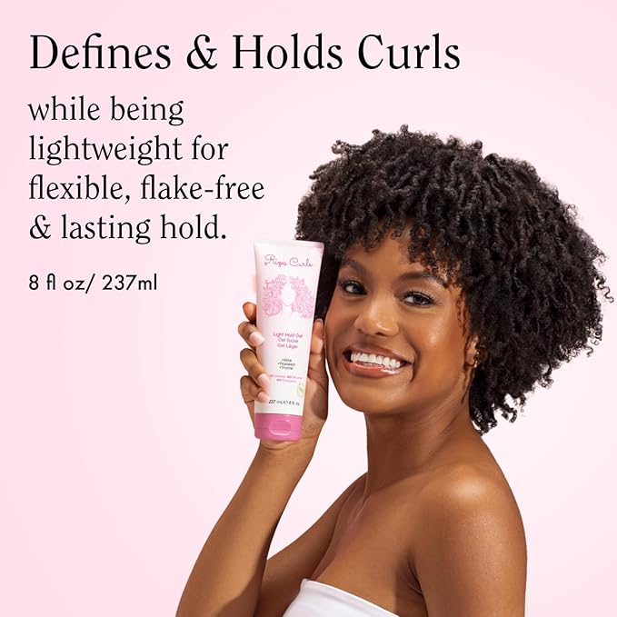 Rizos Curls Light Hold Gel – Flexible, Flake-Free, Frizz-Free Hold & Shine – Defines & Moisturizes Wavy, Curly, Coily 1a–4c Hair Types with Aloe Vera – Sulfate, Silicone & Paraben Free