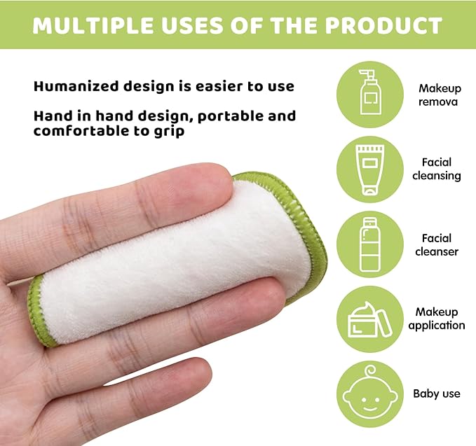 20 Pcs Reusable Makeup Remover Face Pads with Laundry Bag Washable Soft and Comfortable Cleaning Face Skin for All Skin Types.