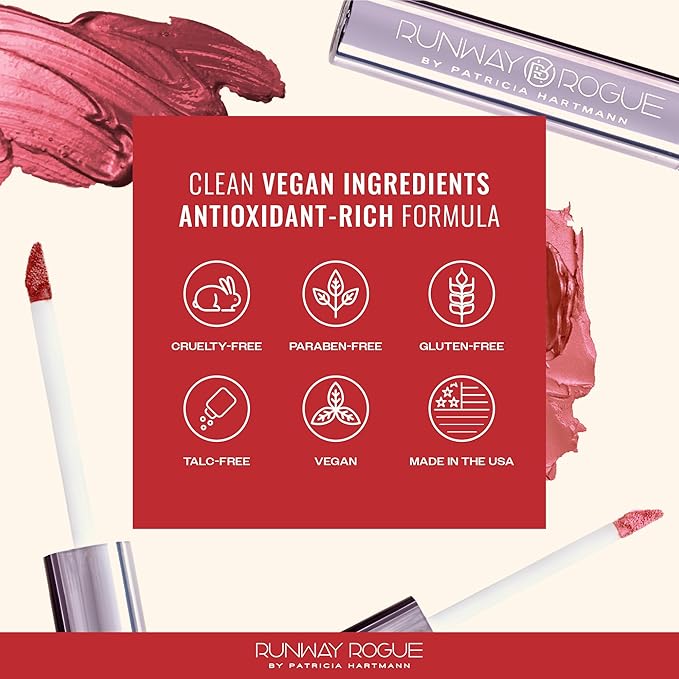 Runway Rogue Pearl Glam Long Wear Shimmer Liquid Lipstick, Metallic Pale-Mauve Lipstick with Silver and Gold Shimmer, ‘Boss Babe’