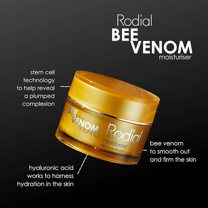 Rodial Bee Venom Moisturiser Cream Deluxe 0.5fl.oz - Intense Face Cream to Restore Skin Elasticity and Firmness - Anti-Aging Formula - Juvinity for Collagen Production Boost - Long Lasting Hydration