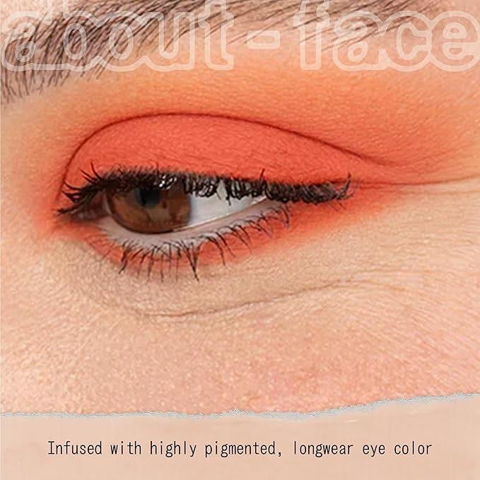 about-face Matte Fluid Eye Paint Marigold – High-Pigment Liquid Eyeshadow, Long-Lasting, No-Budge Matte Finish, Vegan & Cruelty-Free (Bright Coral)