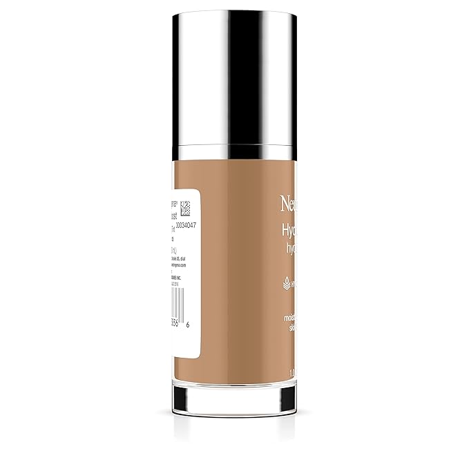 Neutrogena Hydro Boost Hydrating Tint Foundation Makeup for Dry Skin, with Hyaluronic Acid, Lightweight Oil-Free Water Gel, Non-Comedogenic, 105 Caramel Color 1.0 fl. oz