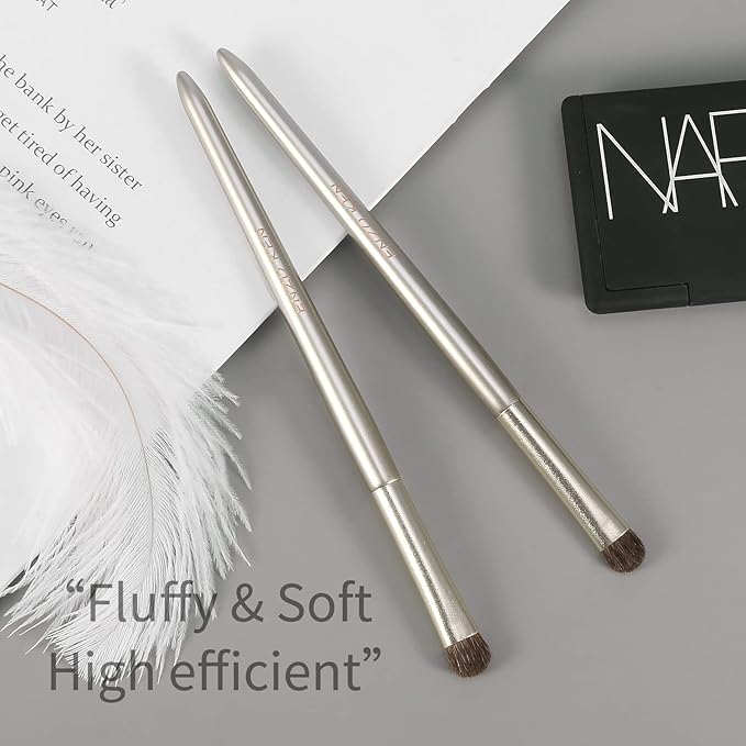 Natural Pony Hair Eye Shadow Brush by ENZO KEN, Medium Smudge Eyeshadow Brush, Shader Eye Shadow Brush, Eye Smudge Brush, Single Eyeshadow Brush, Eye Brushes, Eyeshadow Blending Brush. (Gold, E203M)