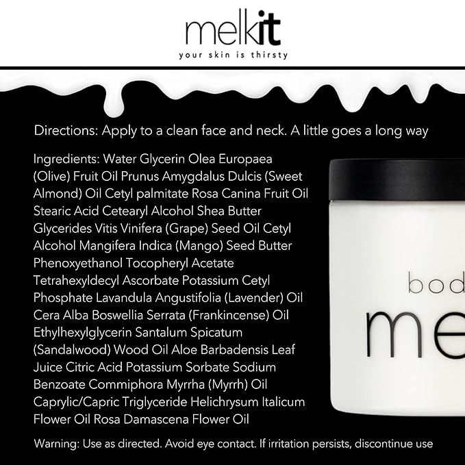 Body Melk Natural Body Cream - All Over Fast-Absorbing Hydration for Dry or Sensitive Skin - Soothe Sensitive Skin, Rash & Irritation - All Skin Types - 16 oz