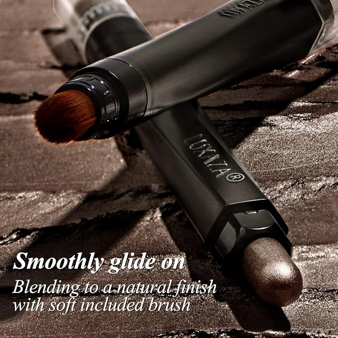 6PCS Eyeshadow Stick Makeup Sets, Smoky Brown Cream Eyeshadow Pen,Metallic And Matte Shimmer Eye Shadow Eye Brightener Stick Pencil Crayon, B02-Fall Brown